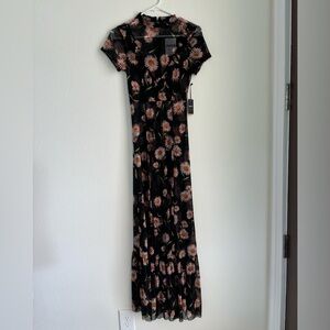 Sheer Floral Maxi Dress Size Small